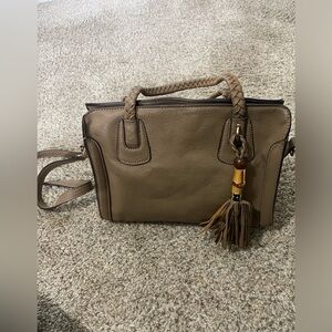 Big Buddha Tan Crossbody with Tassel